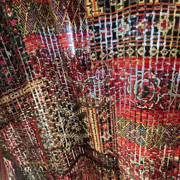 Zara women’s sheer abstract long sleeve midi dress in large - Picture 5 of 7